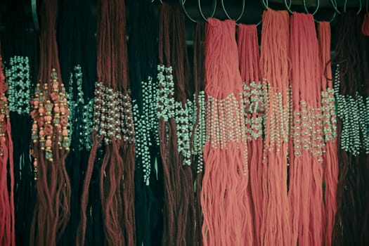 traditional necklaces in a Market