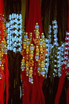 traditional necklaces in a Market