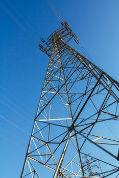 Power tower with the sky background
