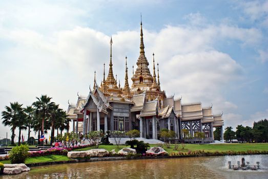 Thai temple in semi modern style