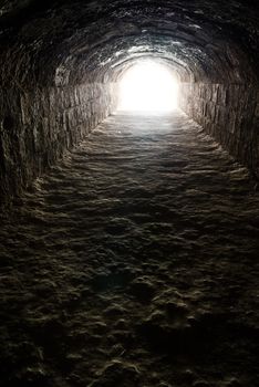 Light in the end of the dark tunnel. Hope and life 