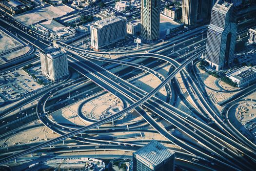 View of highway intersection, Dubai 