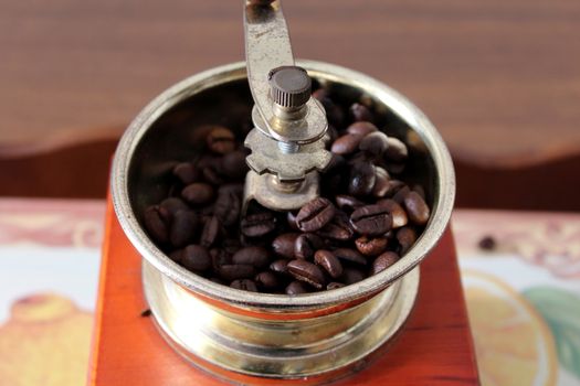 Coffee grinder with as once