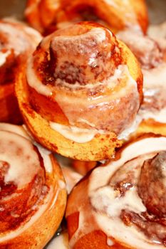 Close up of the cinnamon buns