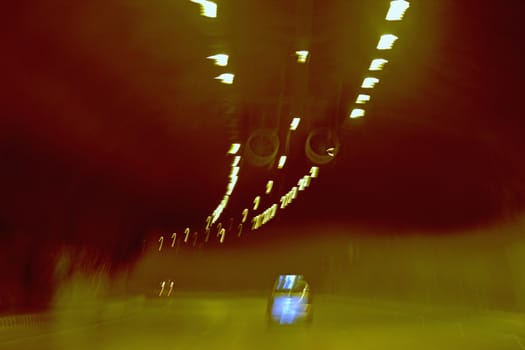 Road to the tunel at night