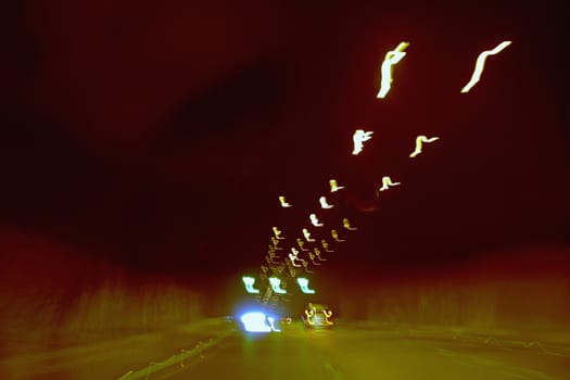 Road to the tunel at night