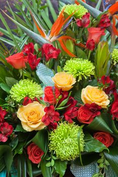 close up of beautiful wedding bouquet