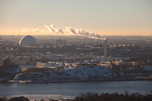 Stockholm in winter, pale light