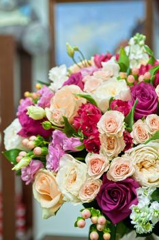 close up of beautiful wedding bouquet