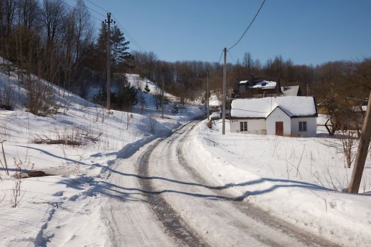 Winter Landscape in rural area