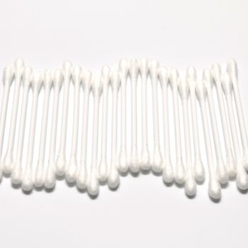 cotton buds on a white bacground