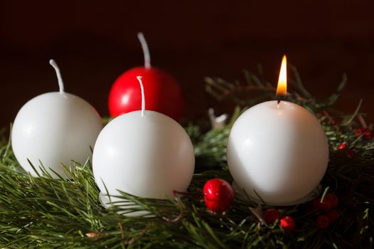 Advent wreath with candles for the pre Christmas time