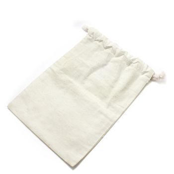 small fabric pouch isolated on white background 