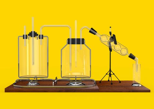 beautiful 3d render moonshine on a yellow background