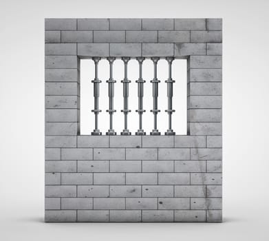 3d render of prison(jail) on light background