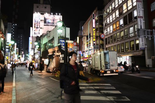 Tokyo, Japan - November 25, 2013: People visit commercial street in the Kichijoji district on November 25, 2013  in Tokyo, Japan. Kichijoji is a neighborhood of the city of Musashino in that city Tokyo.