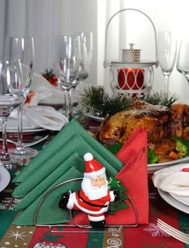 Paper napkins serving as an element of the Christmas table