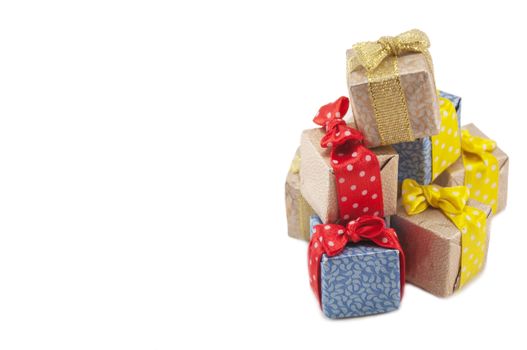 gifts in colorful package isolated on holiday