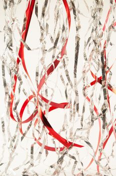 background with silver and red Christmas decoration