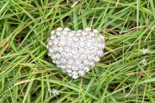 heart love jewelry on grass