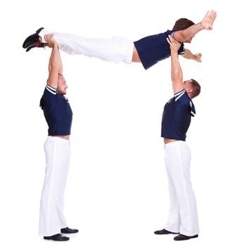 Show, striptease. Handsome guys in sailor dress