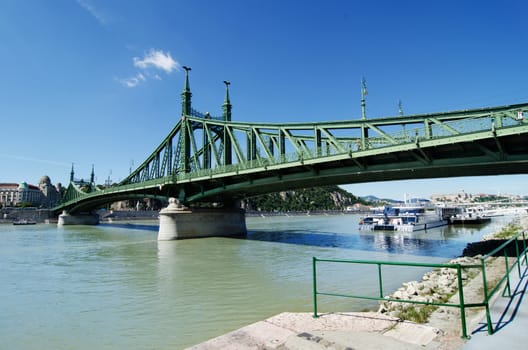 Liberty bridge in Budapest, Hungary