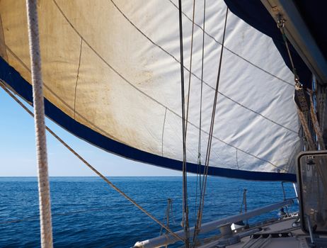 Yacht sailboat sailing Sailboat in the blue ocean great yachting vacation 