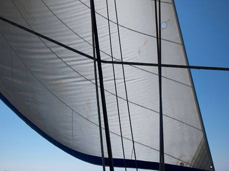 Sail of a sailing boat against sky great sea sport image      