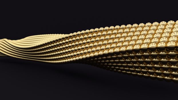 3D gold spiral background. Business concept illustration