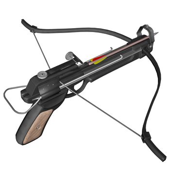 Hand crossbow isolated in white background - 3D render