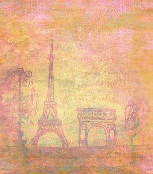 Eiffel tower - vintage abstract card
