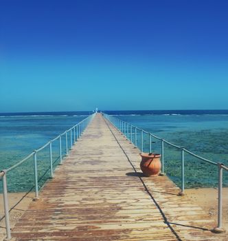 Perspective view of wooden pier