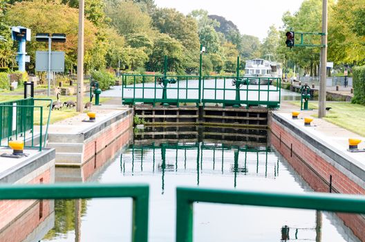 This old lock in Mülheim an der Ruhr was restored in 2014.