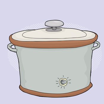 Cartoon electric slow cooker with closed lid
