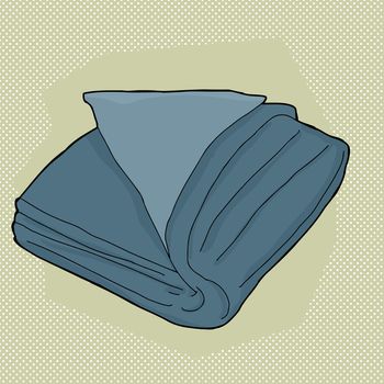 Single folded towel cartoon over green background