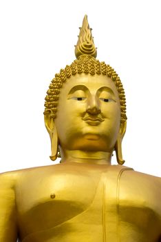 A big Buddha statue on white background. Isolate
