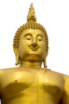 A big Buddha statue on white background. Isolate