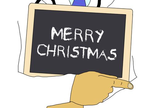 Illustration: Doctor shows information: Merry Christmas