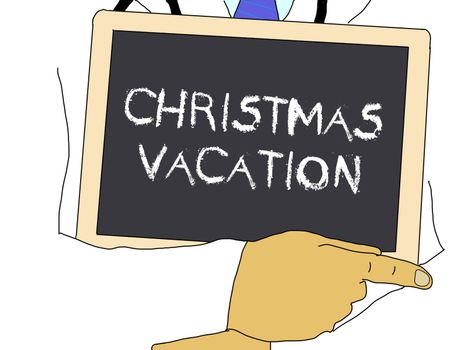 Illustration: Doctor shows information: Christmas vacation