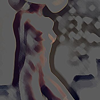 Digital impression of a nude woman model