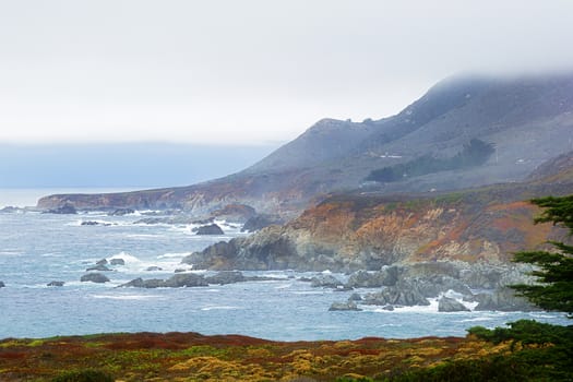 Beautiful winter view at Point Sur,California.