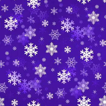 Purple winter Christmas snowflakes with a seamless pattern as background image.