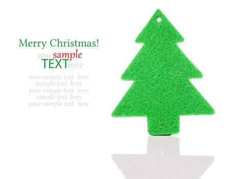 Christmas green tree decorations isolated on white background