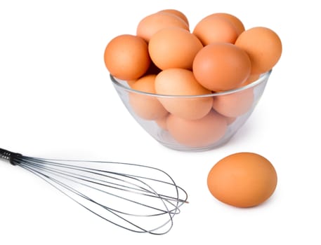 Brown eggs isolated on a white background