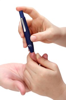 Lancet for piercing a finger at a diabetes