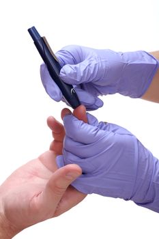 Lancet for piercing a finger at a diabetes