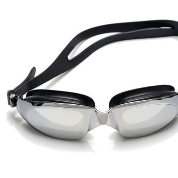 swimming goggles on white background