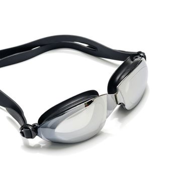 swimming goggles on white background