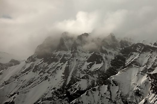 Winter landscape in the mountains