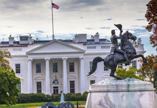 Andrew Jackson Statue President's Park Lafayette Square White House Autumn Washington DC 1850 Clark Mills Sculptor